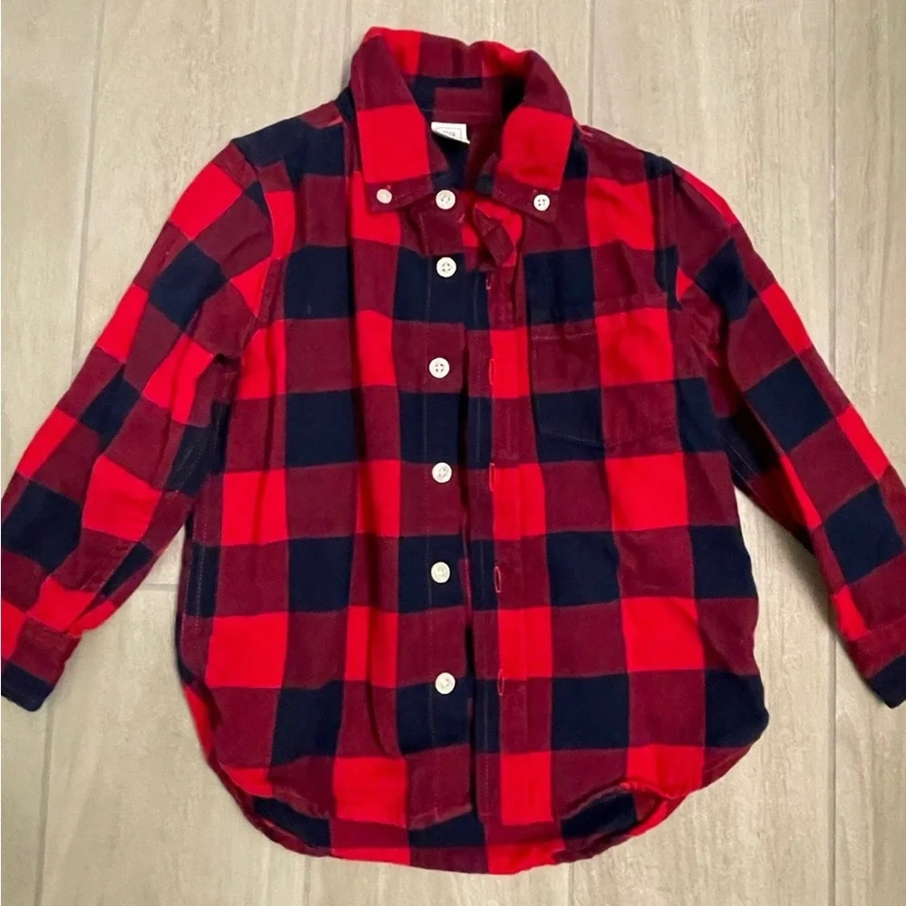 GAP Kids Red Plaid Button Down Shirt